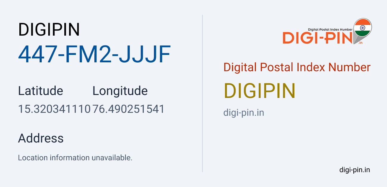 DigiPin 447-FM2-JJJF location map showing coordinates 15.320341, 76.490252